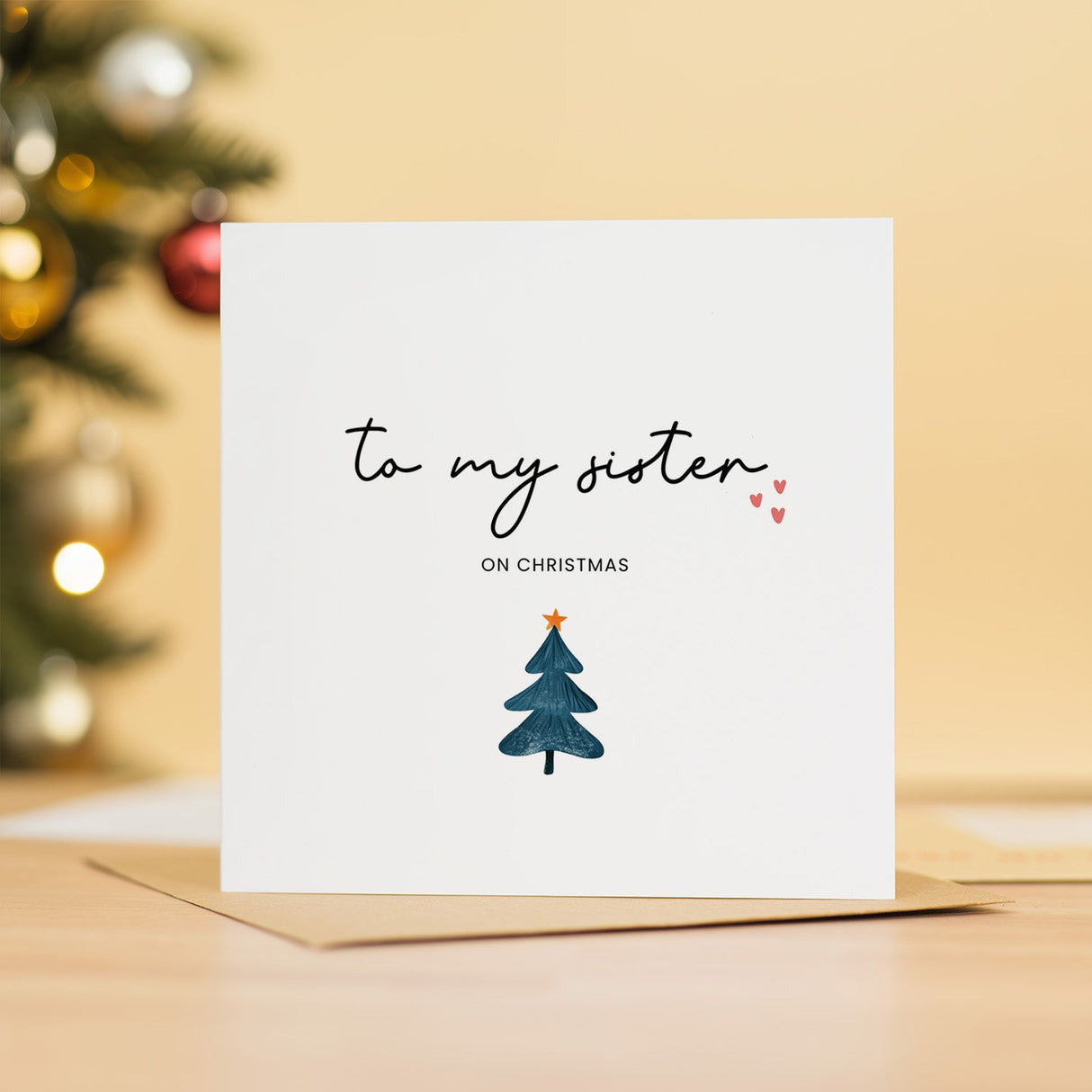 Sister Christmas Card, For Her, Unique Gift Idea, Eco-Friendly Holiday Greetings