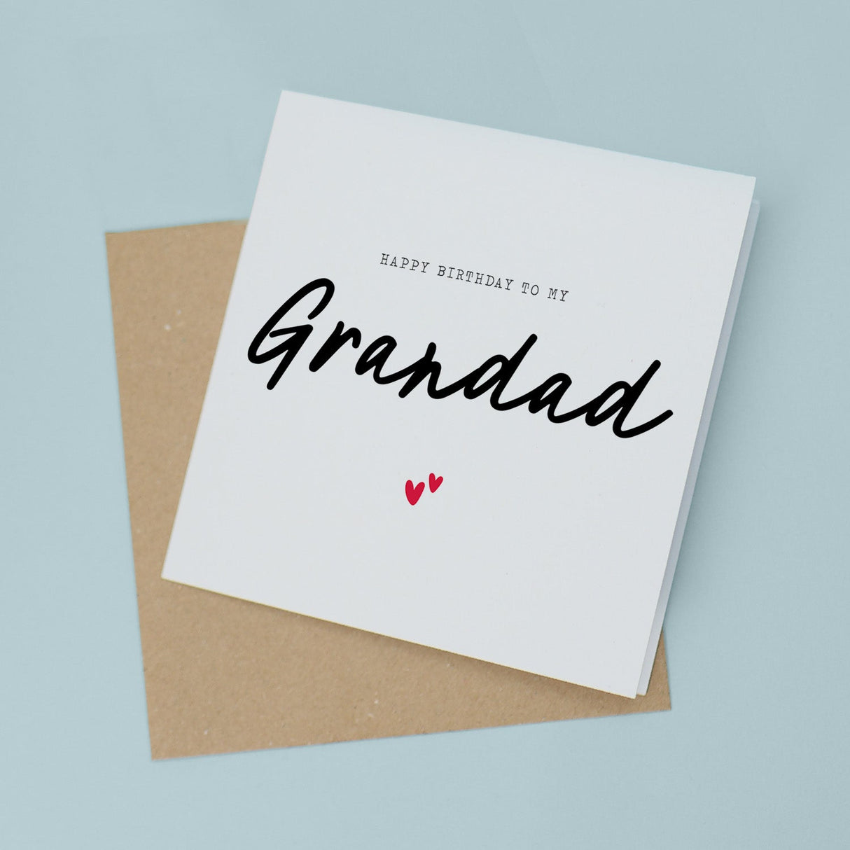 Grandad Birthday Card Happy Simple Love Hearts For Grandad