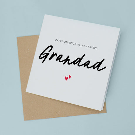 Grandad Birthday Card Happy Simple Amazing Love Hearts