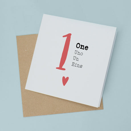 1 Year Anniversary Card for Husband Wife Boyfriend Girlfriend 1st Year Card