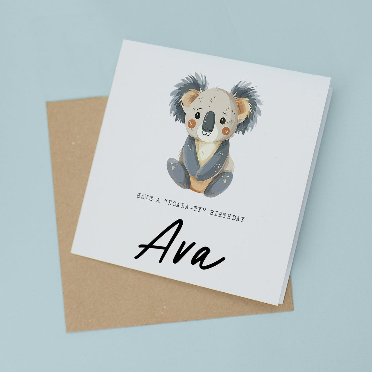 Kids Birthday Card Koala Personalised Childs Customisable Cute For Children