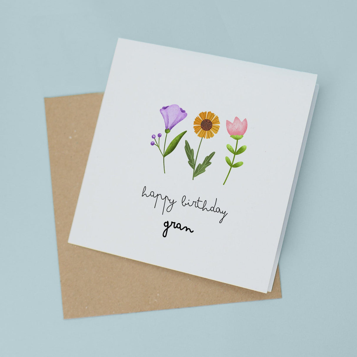 Custom Happy Birthday Card Personalised For Mum Gran Auntie Friend With Flowers