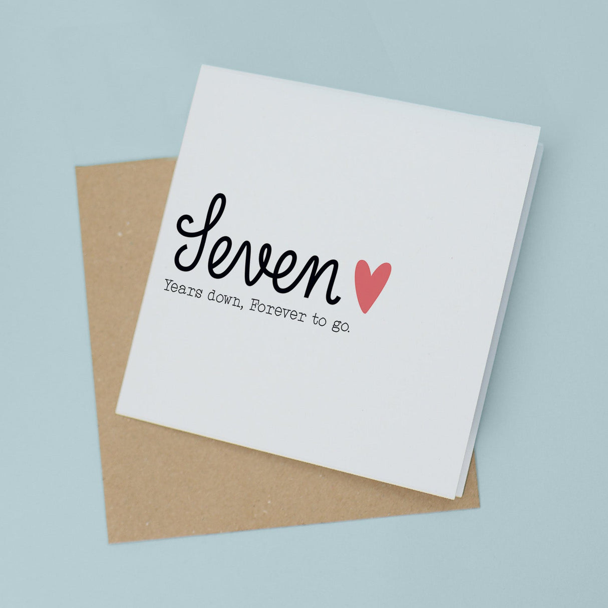 7 Year Anniversary Card for Wife Husband 7th Wedding Seven Years Celebration