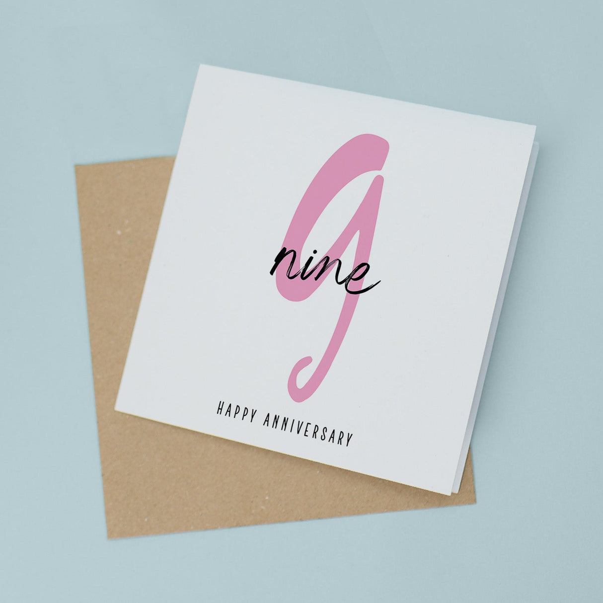 9th Wedding Anniversary Card for Husband Wife Him Her Ninth Year Card