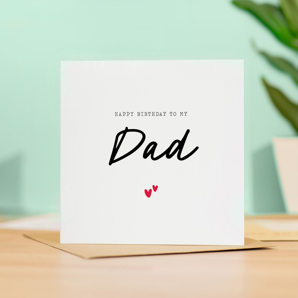 Dad Birthday Card Love Hearts Simple Happy Birthday Dad Card