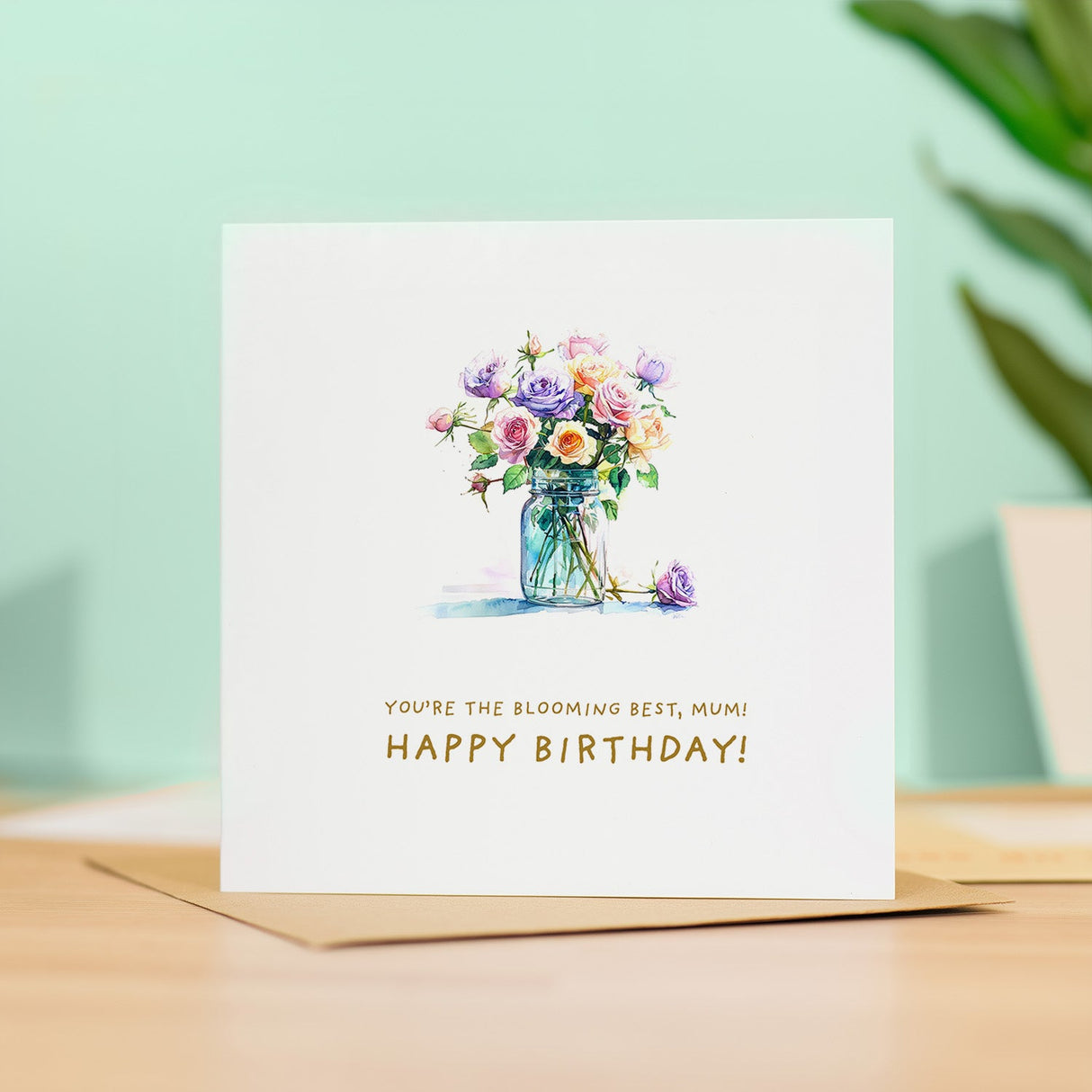 Mum Birthday Card Flower Design Best Blooming Pretty Mother Card