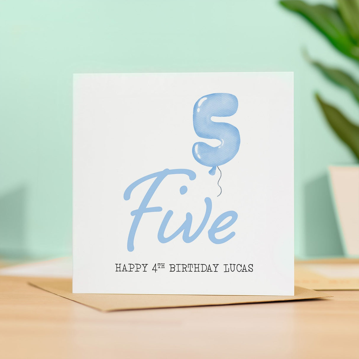 Custom 5th Birthday Card for Boy Personalisable Five Year Old Card