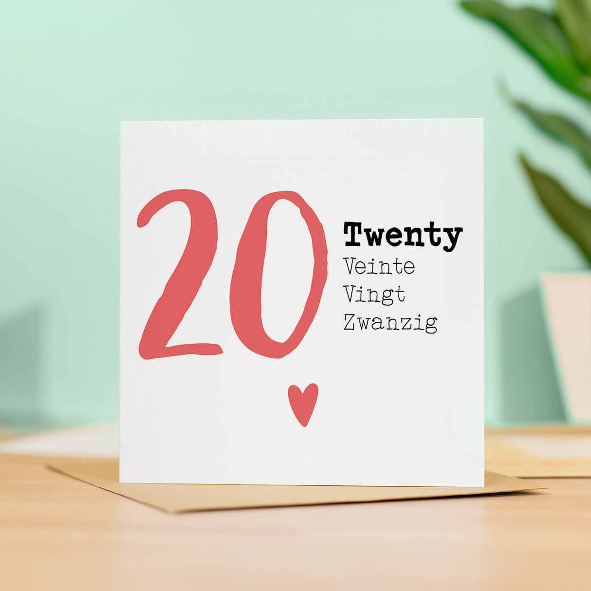 20 Year Anniversary Card for Husband Wife Boyfriend Girlfriend 20th Year Card
