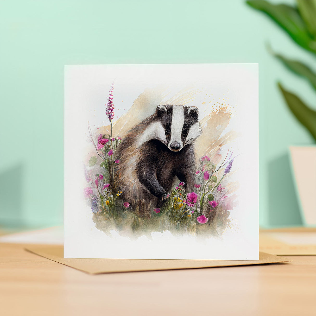 Postcard Prints - Notelet Card of a Badger For Anyone Any Occasion Card For Her or For Him Card For Birthday or Easter Card Thank You Card