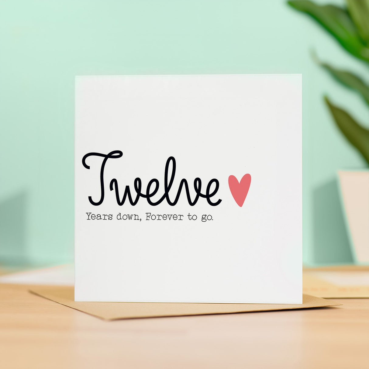 12 Year Anniversary Card for Wife Husband 12th Wedding Anniversary Twelve Years