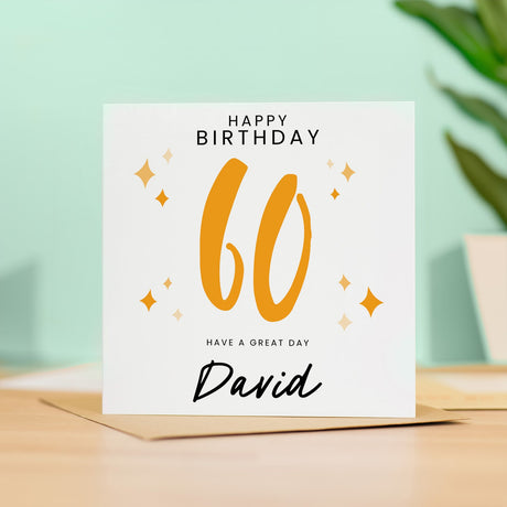 Personalised 60th Birthday Card for Him Her Brother Sister Gran Granddad