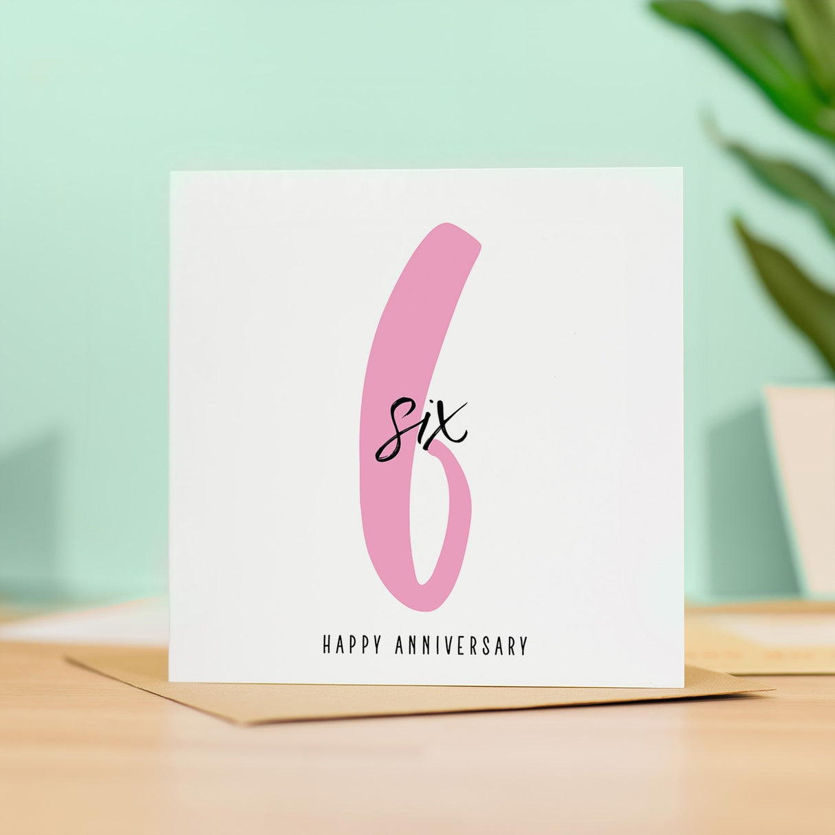 6th Wedding Anniversary Card for Husband Wife or Partner 6 Year Card