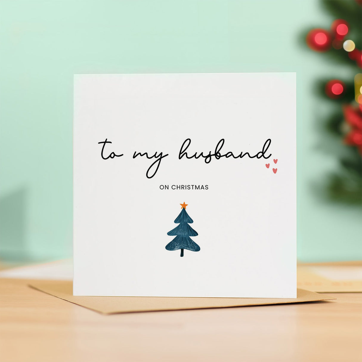 Husband Christmas Card, For Him, Unique Christmas Card, Husband Gift