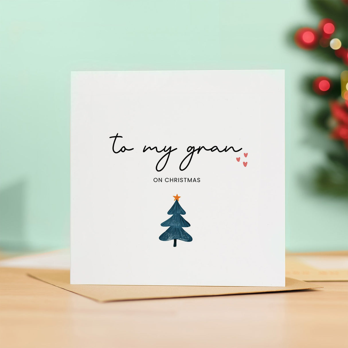 Gran Christmas Card, For Her, Unique Gran Gift, Eco-Friendly Holiday Card