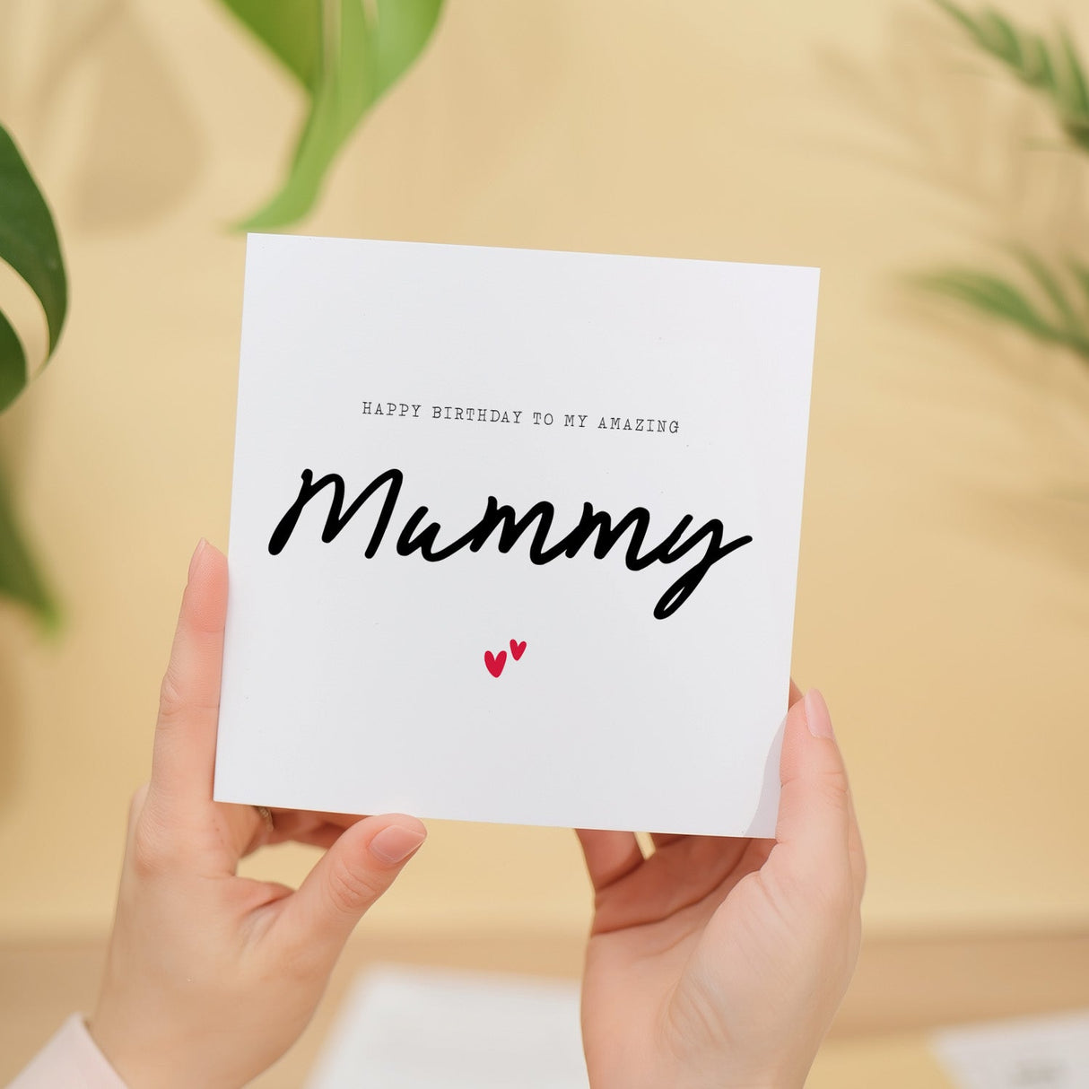 Happy Birthday Card for Amazing Mummy Love Hearts Simple Design