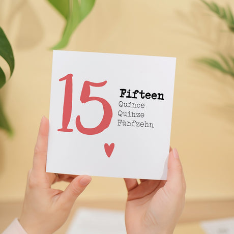 15 Year Anniversary Card for Husband Wife Boyfriend Girlfriend 15th Year Card