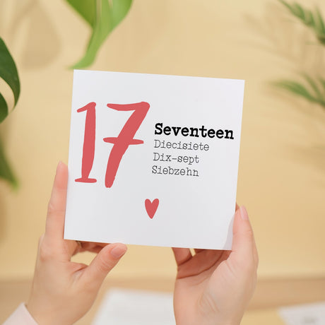 17 Year Anniversary Card for Husband Wife Boyfriend Girlfriend 17th Year Card