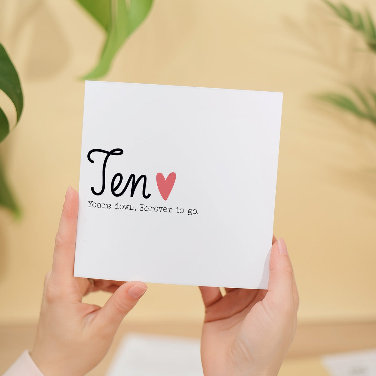 10 Year Anniversary Card for Wife and Husband Wedding Ten Years