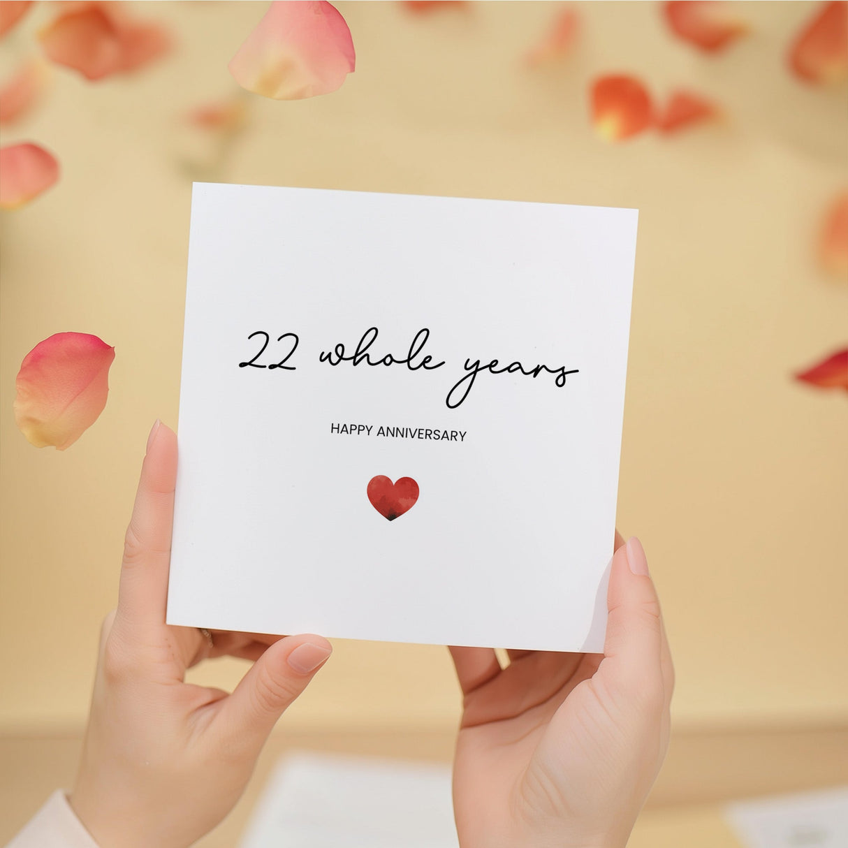 22nd Anniversary Card, Perfect for Wife, Husband, Girlfriend, or Boyfriend