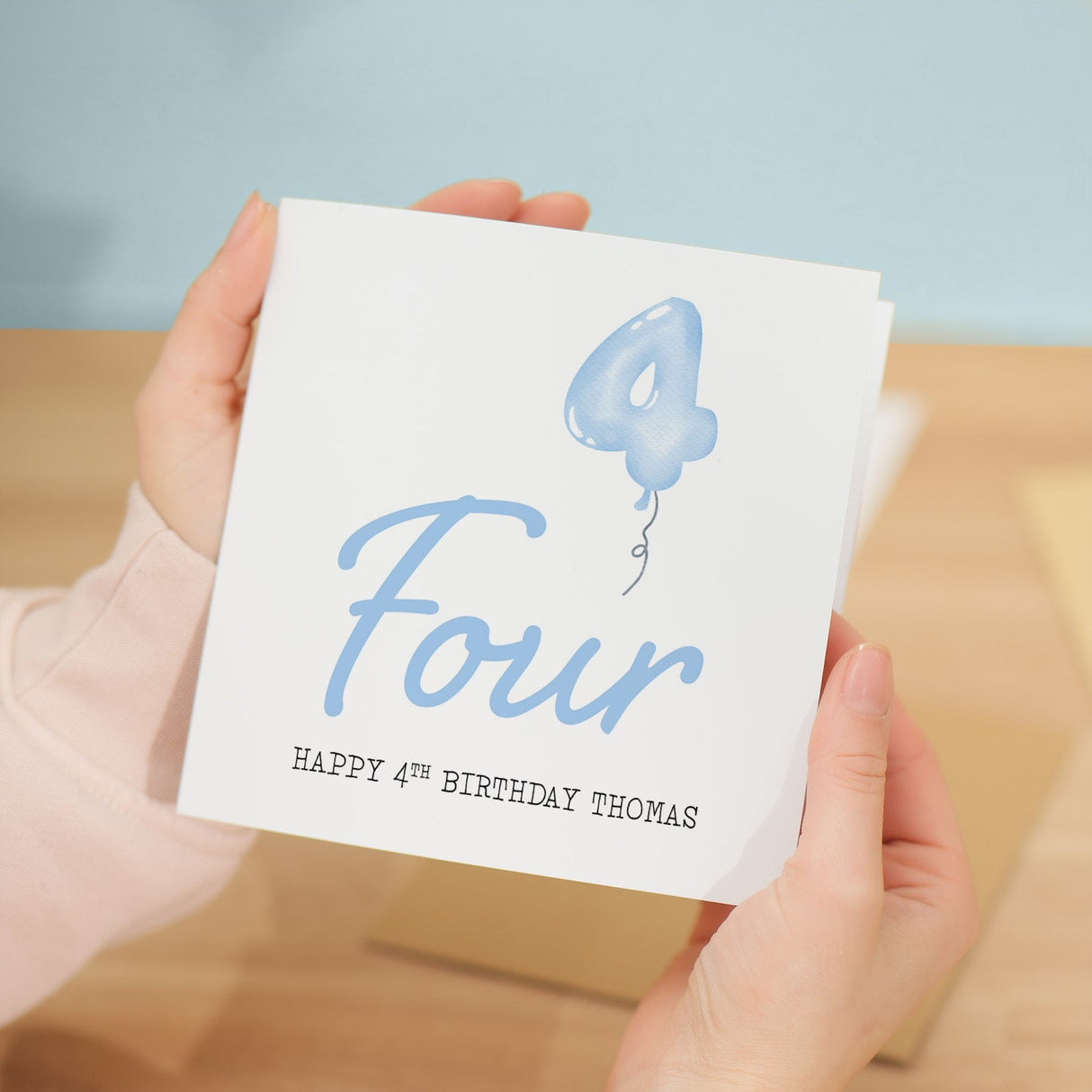 Personalisable 4th Birthday Card for Boy Custom Four Year Old Celebration