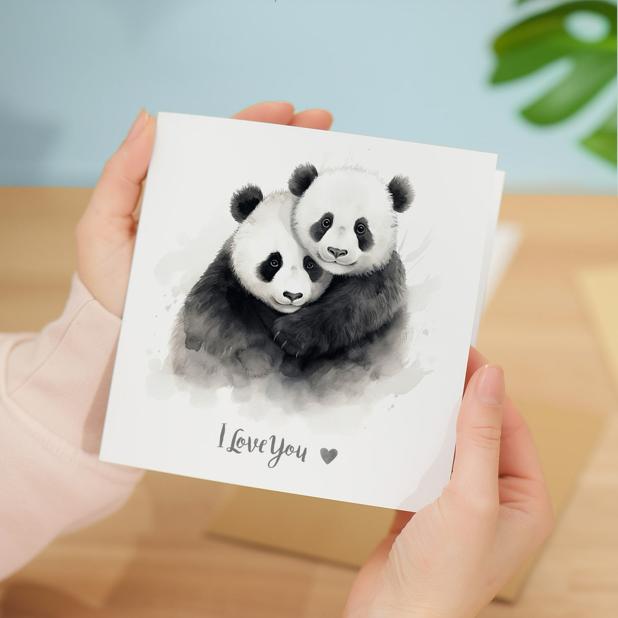 Anniversary Valentines Day Card Wife Husband Boyfriend Girlfriend Panda Love