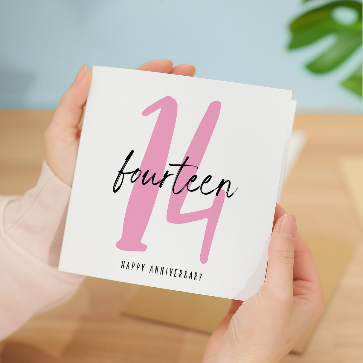 14 Year Wedding Anniversary Card for Him Her Wife Husband Fourteenth Card