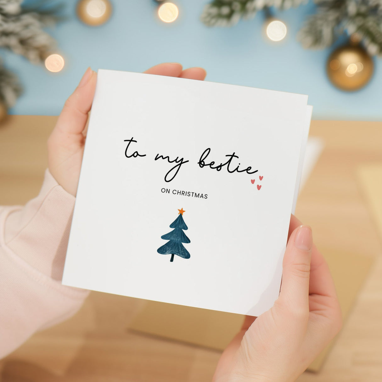 Best Friend Christmas Card, For Him or Her, Unique Christmas Card, Bestie Gift