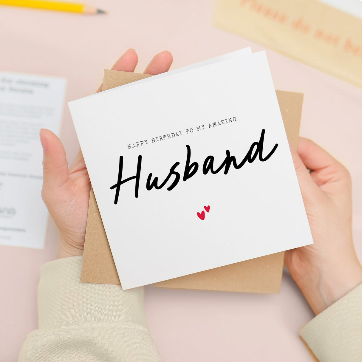 Husband Birthday Card Happy Simple Love Hearts Amazing
