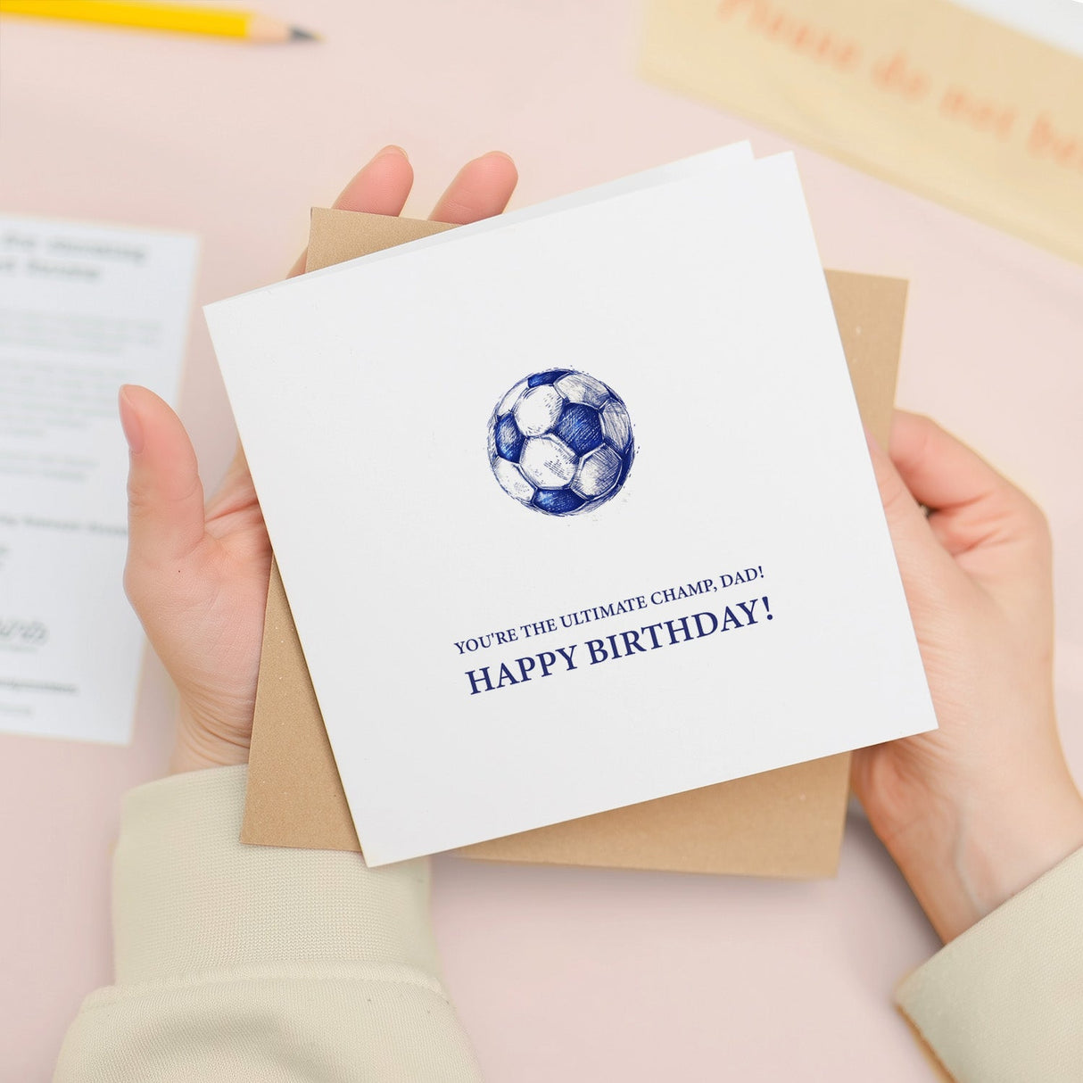 Football Themed Birthday Card for Dad Football Lover Fan