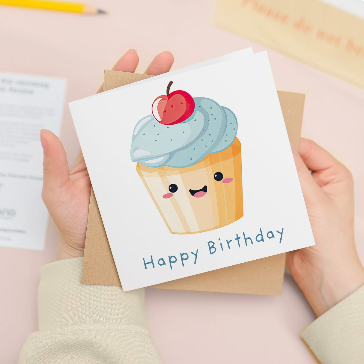 Birthday Card for Her Sister Mum Friend Cute Cake for Him Anyone Gift