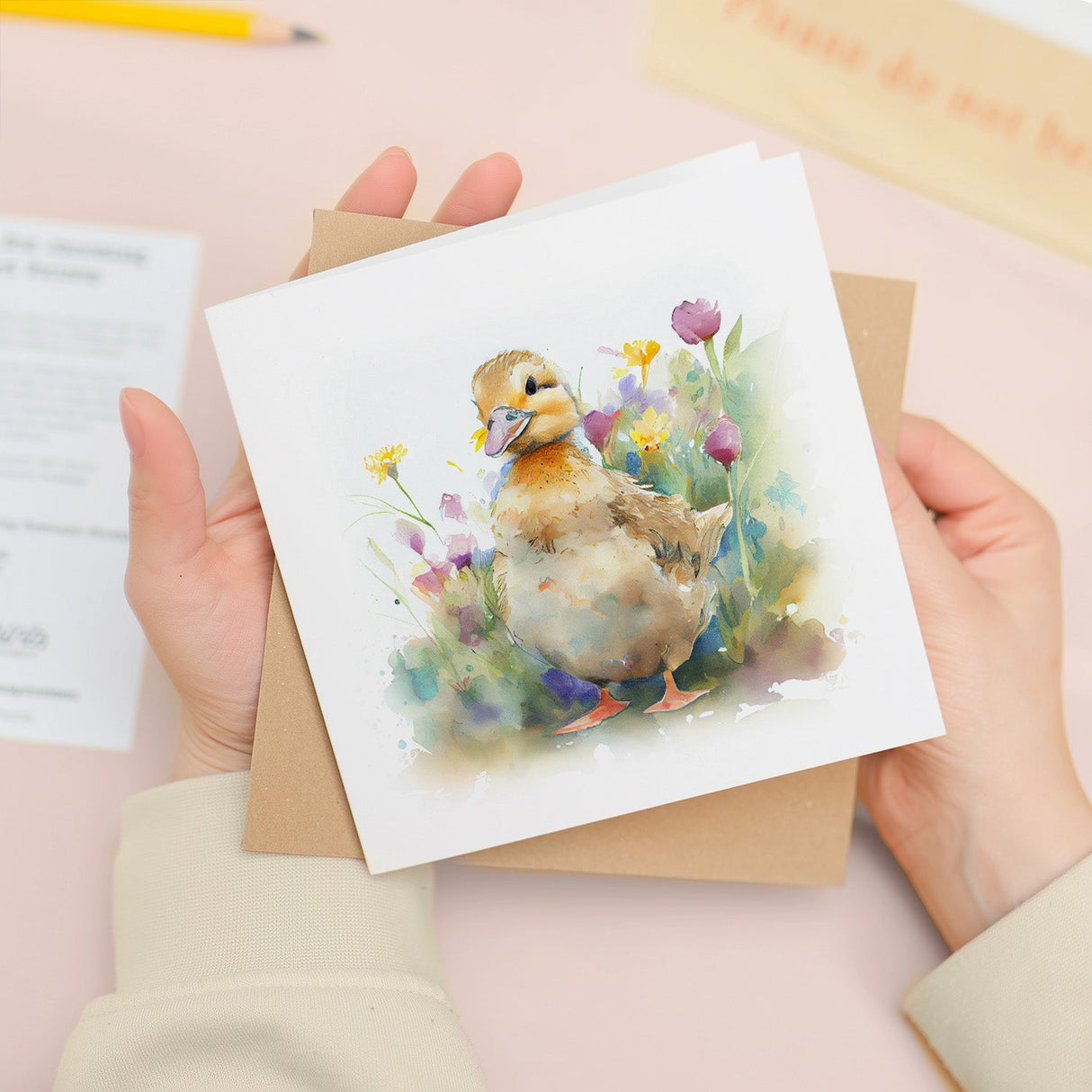 Postcard Prints - Notelet Card of a Duck For Anyone Any Occasion Card For Her or For Him Card For Birthday or Easter Card Thank You Card