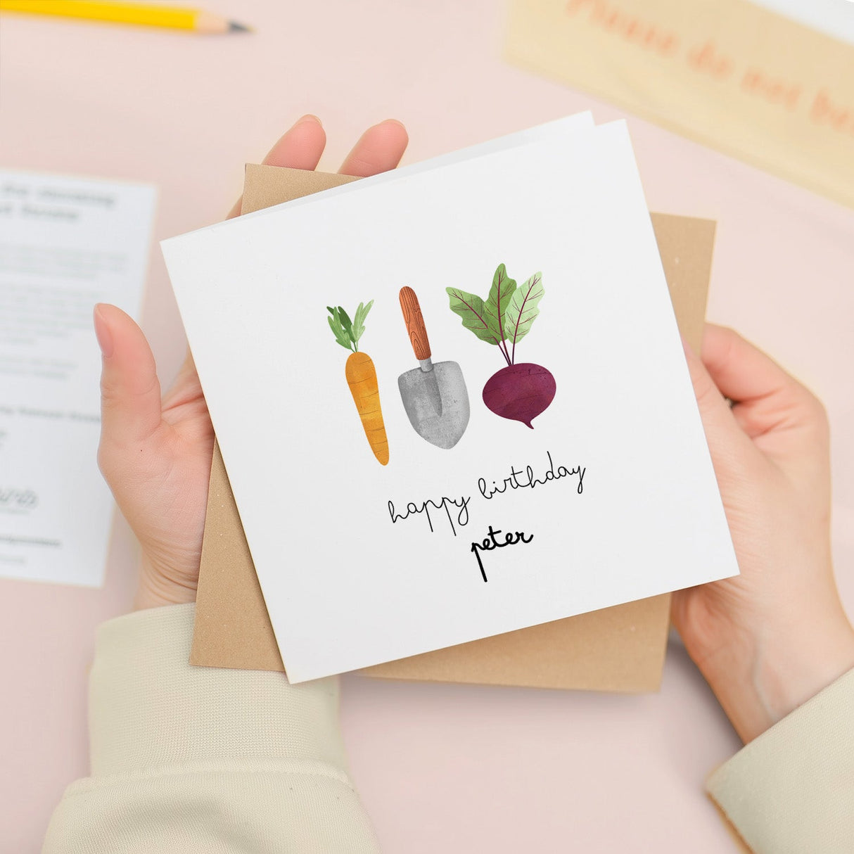 Personalised Gardening Happy Birthday Card For Mum Dad Gran Granddad Custom Name