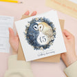 15th Wedding Anniversary Card Pretty Owl Design Crystal Wedding Anniversary Card
