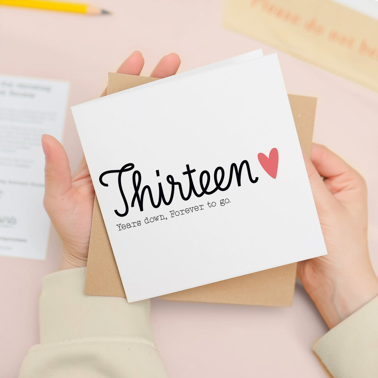 13 Year Wedding Anniversary Card for Wife Husband Thirteen Years