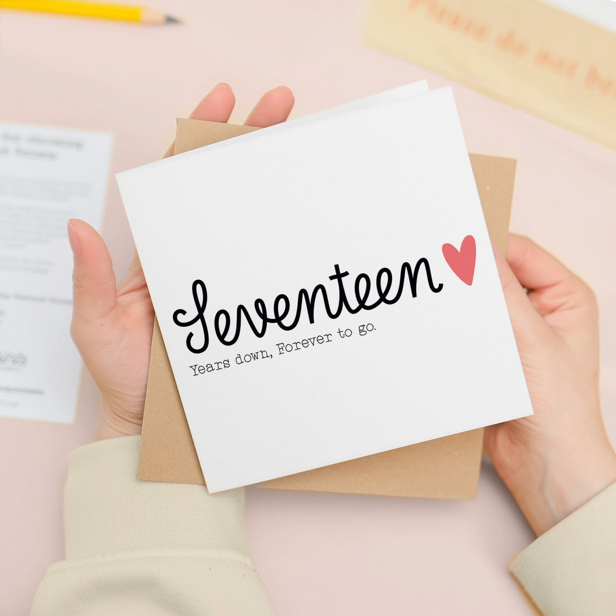 17 Year Anniversary Card for Wife Husband 17th Wedding Seventeen Years