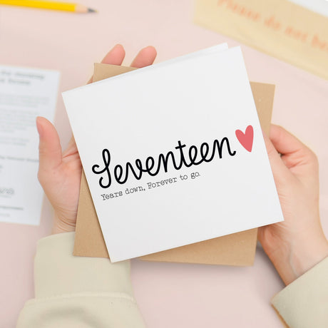 17 Year Anniversary Card for Wife Husband 17th Wedding Seventeen Years