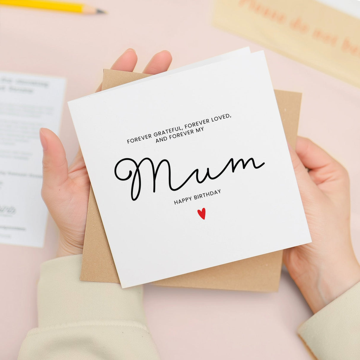 Mum Birthday Card, Forever Loved, Perfect Gift for Mum, From Child