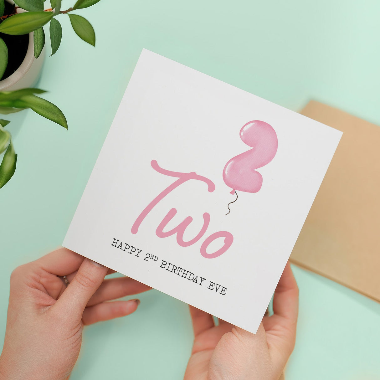 Custom 2nd Birthday Card for Girl Personalisable Two Year Old Card