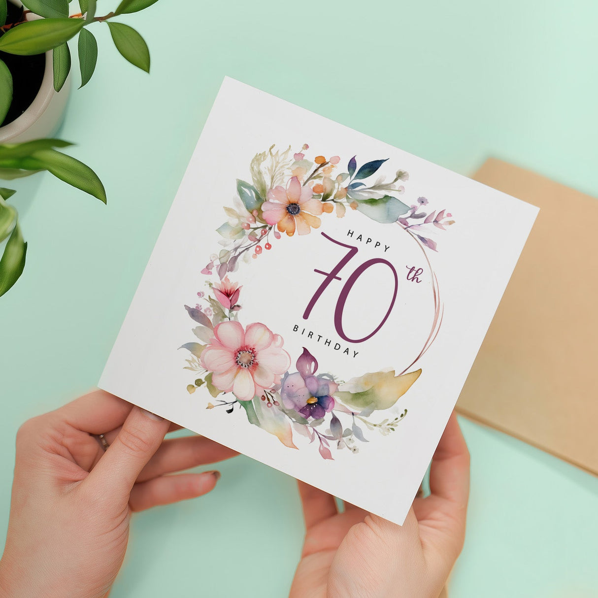 70th Birthday Card Floral Design For Mum Gran Aunt Friend Seventieth For Her