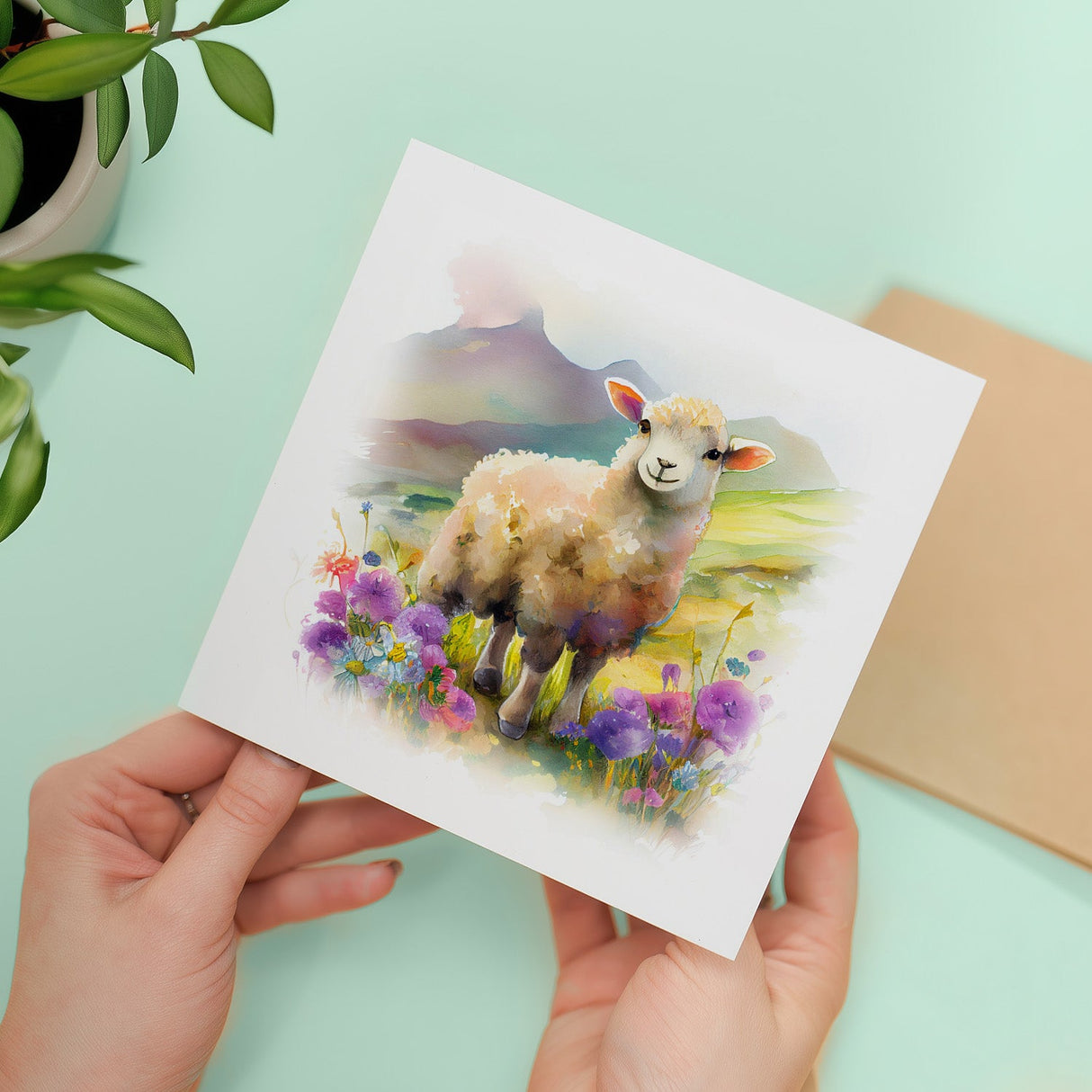 Postcard Prints - Notelet Card of a Sheep For Anyone Any Occasion Card For Her or For Him Card For Birthday or Easter Card Thank You Card