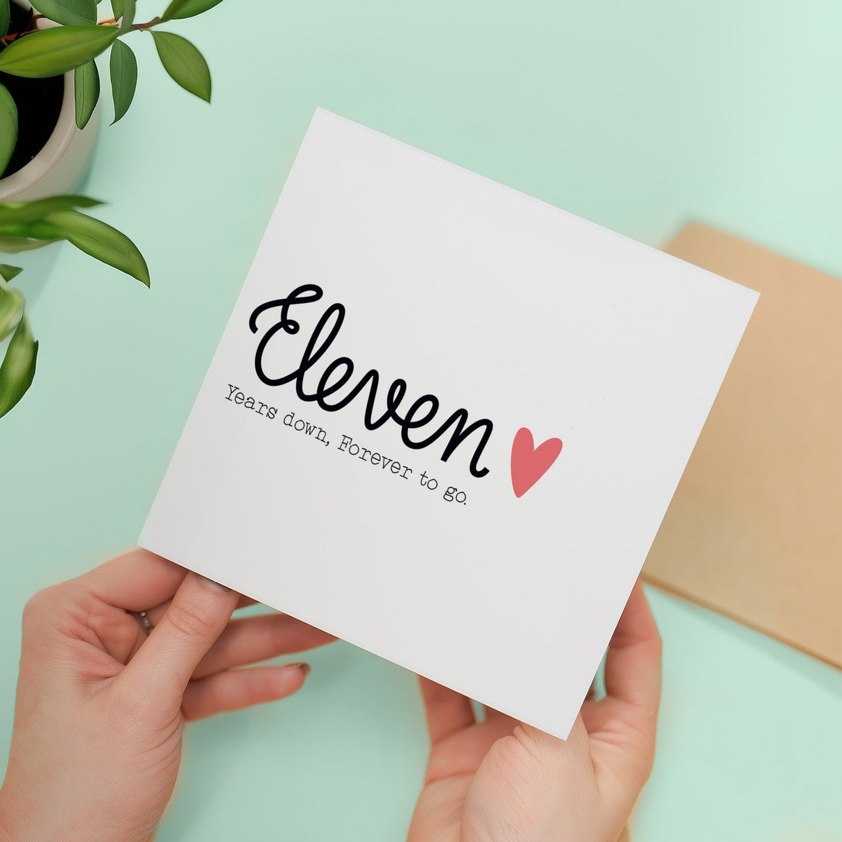 11 Year Anniversary Card for Wife Husband 11th Wedding Celebration Eleven Years