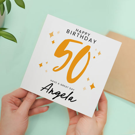 Personalised 50th Birthday Card For Him Her Brother Sister Gran Granddad