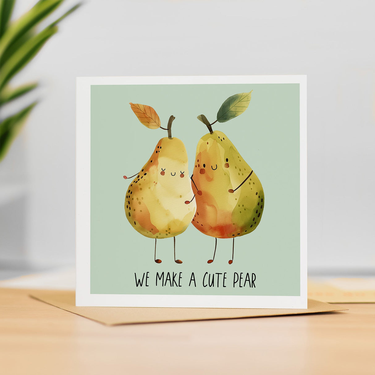 Valentine's Day Card for Him Valentine's Day Card for Wife Valentine's Day Card For Husband Boyfriend or Girlfriend Cute Pear Card Cute Card