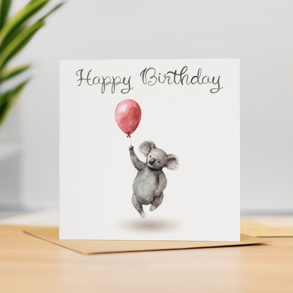 Birthday Card for Child Birthday Card For Kids Birthday Card For Her or Him Cute Koala Birthday Card With Birthday Balloons For Boy or Girl