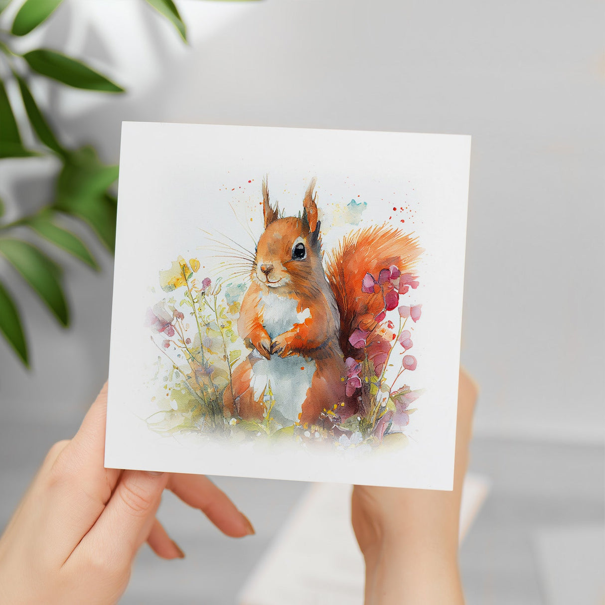 Postcard Prints - Notelet Card of a Squirrel Any Occasion Card For Her or For Him Card For Birthday or Easter Card Thank You Card