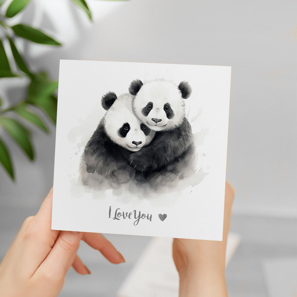 Valentine's Day Card For Wife Valentine's Day Card For Husband Boyfriend or Girlfriend Valentine's Day Card For Him or Her Panda Love
