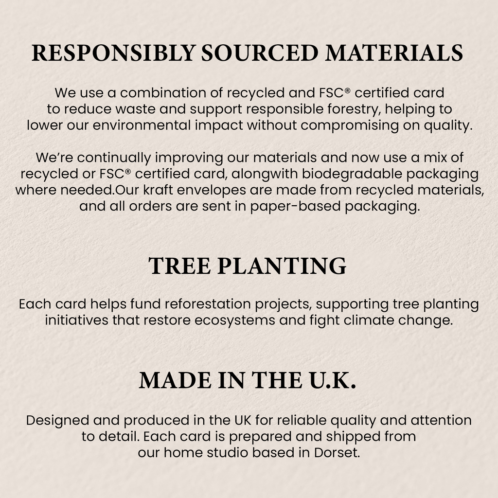 Greeting card delivery and sustainability information