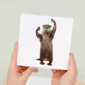 Fun Otter with Sunglasses Birthday Card, Eco-Friendly Material, For Him or Her