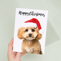 Cute Christmas Card with Poodle, Eco-Friendly Material, For Him or Her, Dog Lovers Holiday Design