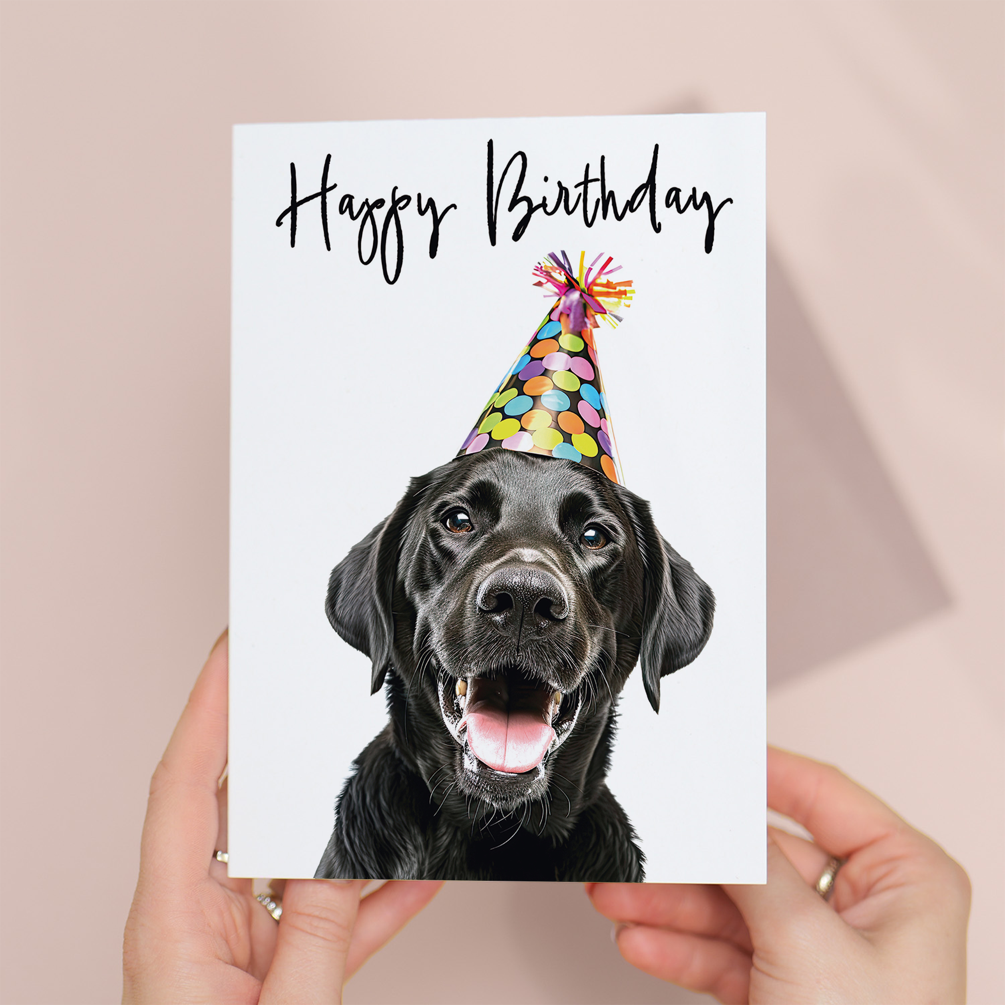 Charming Labrador Dog Birthday Card for Him or Her, Eco-Friendly Recycled Material, Suitable for Mum, Dad, Brother, or Sister